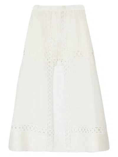 Sandro Women's Long Linen-blend Skirt With Shorts In White