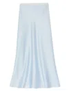 Sandro Womens Bleus Logo Lace-waistband Floaty-hem Satin Midi Skirt In Sky Blue