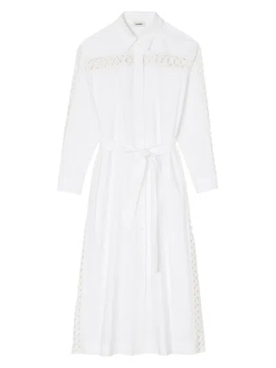 Sandro Women's Long Shirt Dress In White