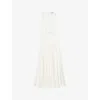 Sandro Coralie Heart Lace Midi Dress In Naturels