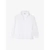 Sandro Womens Naturels Ruffle-neck Long-sleeve Silk Shirt