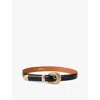 Sandro Leather Belt In Noir / Gris