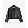 Sandro Jude Leather Jacket In Noir / Gris