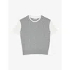 Sandro Layered Cable-knit Vest T-shirt In Noir / Gris