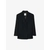 Sandro Courbevoie Striped Blazer In Noir / Gris