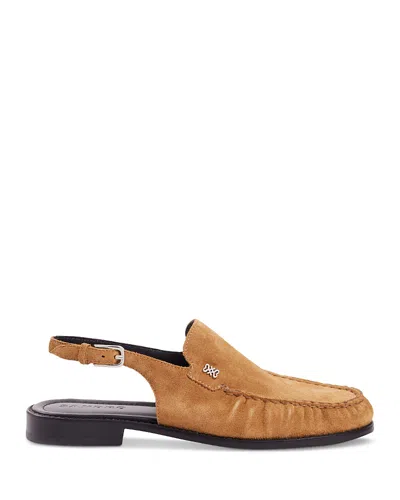 Sandro Buckle Suede Loafers In Brown