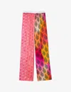 Sandro Womens Roses Dual Graphic-print Wide-leg Mid-rise Woven Trousers In Roses