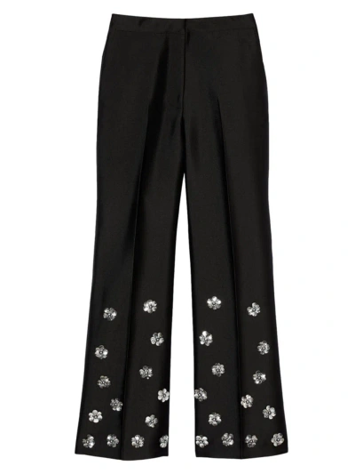 Sandro Women's Satin-look Sequin Trousers In Black