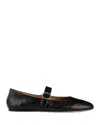 Sandro Leather Ballet Flats In Black