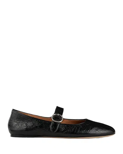 SANDRO WOMEN'S SHINY LEATHER BALLET FLATS