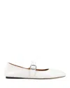 Sandro Leather Ballet Flats In White