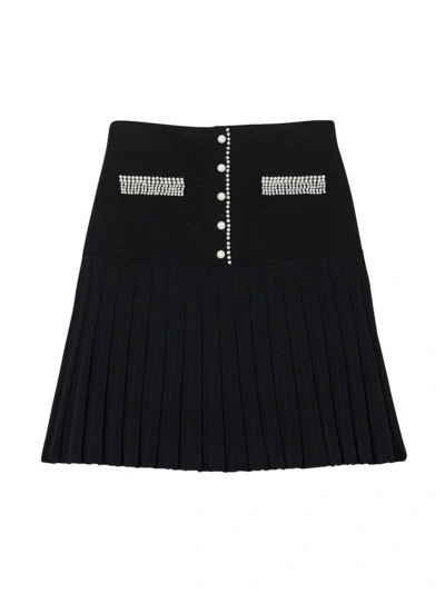 Sandro Women's Short Beaded Skirt In Black