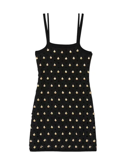 Sandro Women's Short Dress With Shell Pendants In Noir / Gris