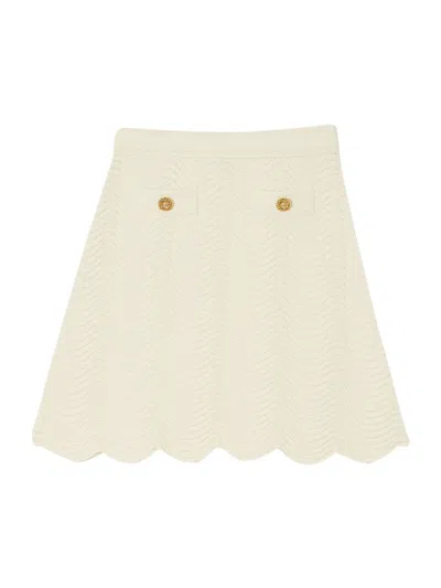 Sandro Women's Short Knitted Skirt In White