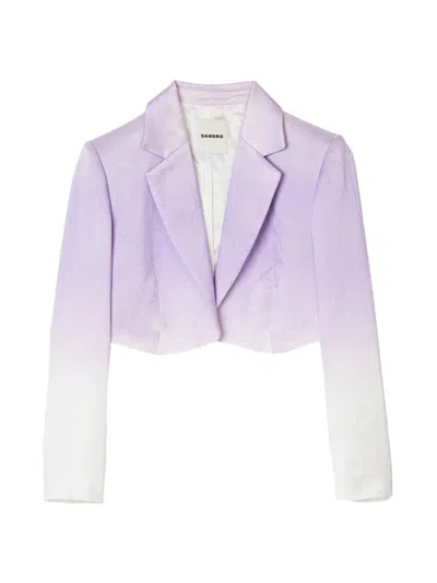 Sandro Women's Short Suit Jacket In Ecru Pastel Lilac