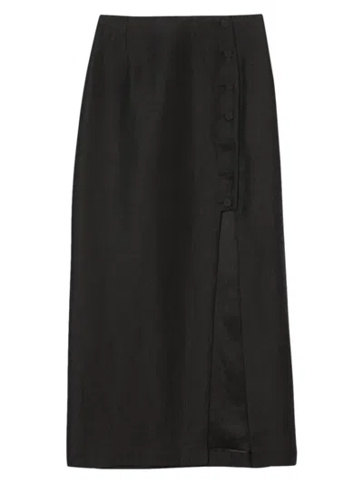 Sandro Women's Slit Midi Skirt In Black