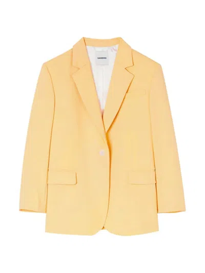 Sandro Women's Suit Jacket In Yellow Orange