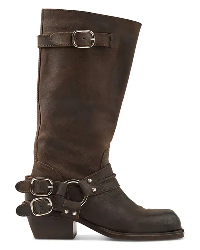 SANDRO WOMEN'S TALL LEATHER BIKER BOOTS