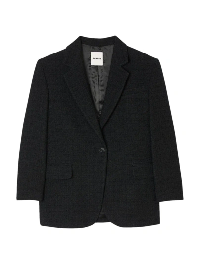 Sandro Women's Tweed Suit Jacket In Black