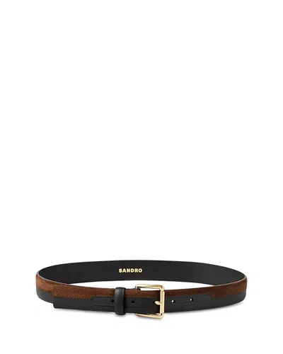 Sandro Womens Bruns Two-toned Leather Belt