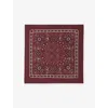 Sandro Womens Bordeaux Bandana-print Silk Scarf In Red