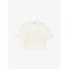 Sandro Womens Beaded Cropped Cotton T-shirt Naturels In Naturels