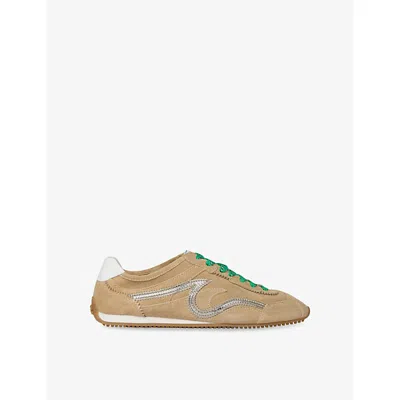Sandro Womens  Light Wave Suede Trainers In Neutral