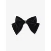 Sandro Womens Black Bow Velvet Barrette In Black