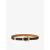 Sandro Womens Black Brown Slim Patent-leather Belt In Multi
