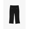 Sandro Womens Black Capri Button-embellished Stretch-woven Trousers In Black