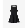 Sandro Womens Black Crystal-embellished Sleeveless Knitted Mini Dress In Black