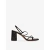 Sandro Glitter Block-heeled Sandals In Black