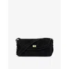 Sandro Womens Black Le Mambo Suede Shoulder Bag In Black