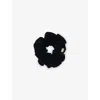 Sandro Womens Black Logo-plaque Velvet Scrunchie In Black