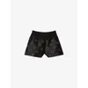 Sandro Womens Black Rhinestone-embellished Cut-out Woven Shorts In Black