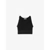 Sandro Womens Black Sleeveless Cropped Knitted Top In Black