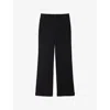 Sandro Womens Black Straight-leg High-rise Stretch-woven Trousers In Black