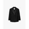 Sandro Womens Tuxedo Double-breasted Wool-blend Jacket Black In Black