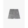 Sandro Tweed Sequinned Houndstooth Shorts In Gray