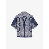 Sandro Bandana-print Floaty Trousers In Bleus