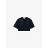 Sandro Cotton-blend Beaded Algarve T-shirt In Bleus