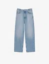 Sandro Bibi High Rise Wide Leg Jeans In Light Blue In Bleus