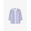 Sandro Contrast-collar Stripe Shirt