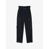 Sandro Straight-leg Trousers In Bleus
