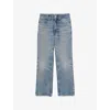 SANDRO WOMENS BLEUS FADED STRAIGHT-LEG DENIM JEANS