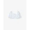 Sandro Roseraie Embroidered Floral Crop Top In White