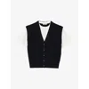 Sandro Two-tone Wool And Cashmere Sweater In Bleus