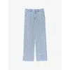 Sandro Womens Bleus Wide-leg Mid-rise Baggy Jeans