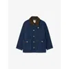 Sandro Womens Blue Jean Contrast-collar Regular-fit Denim Jacket In Blue