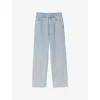 Sandro Womens Blue Straight-leg Faded-wash Denim Jeans In Blue